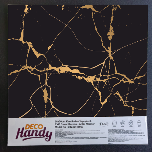 DecoHandy%20Yapışkanlı%20Pvc%20Yer%20Karosu%2030x30cm%204’Lü%20Paket%20-%20Black%20Edition%200,36m2