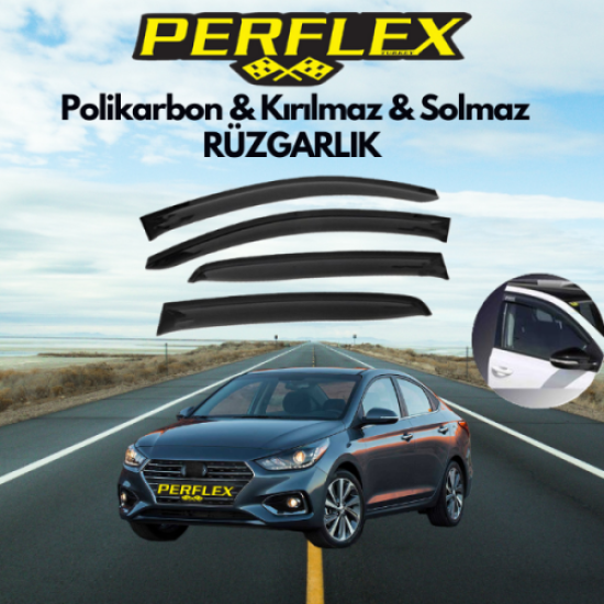 Perflex Polikarbon Kırılmaz Rüzgarlık V2 Mugen Hyundai Accent Blue 2011-2018