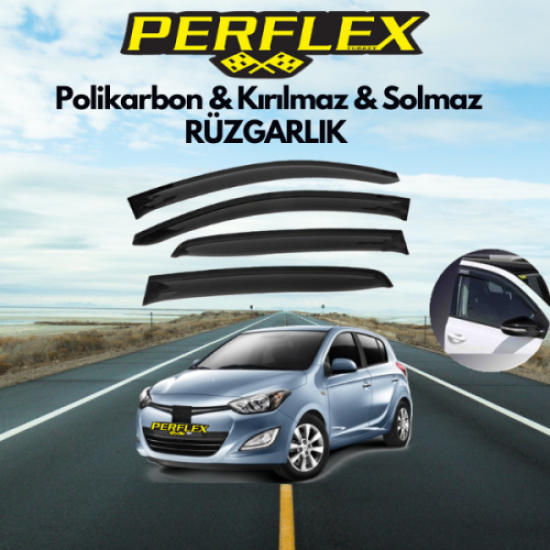 Perflex Polikarbon Kırılmaz Rüzgarlık V2 Düz Hyundai İ20 2008-2014